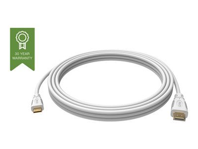 VISION Techconnect - HDMI s kabelem Ethernet - mini HDMI (M) do HDMI (M) - 2 m - bílá - podporuje 4 TC 2MHDMIM