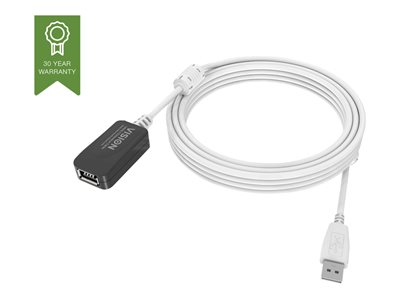 Vision Techconnect - Prodlužovací šňůra USB - USB (F) do USB (M) - USB 2.0 - 5 m - aktivní - bílá TC 5MUSBEXT+