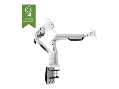 Vision VFM-DAD3 - Montáž na stůl pro 2 LCD displeje (nastavitelné rameno) - letecký hliník - bílá -