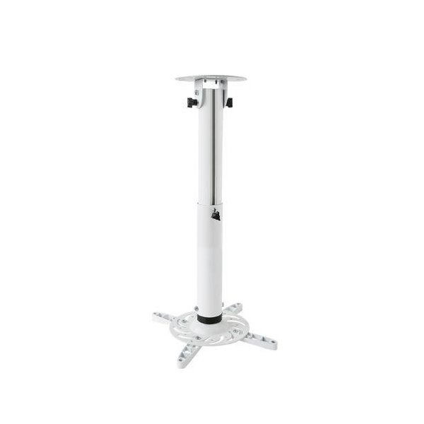 Vivolink Projector Ceiling Mount, 15kg Capacity, 380-550mm, Aluminium, White VLMC200