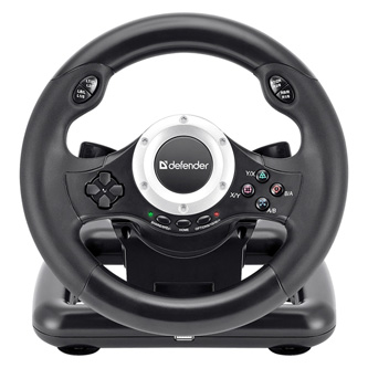 Volant Defender TURBO PRO, 10tl., USB, čierny, s pedálmi, PS3,PS4,PC,Xbox One,Xbox Series X/S,Ninte 64291