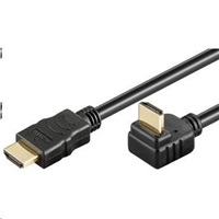 Vysokorýchlostný kábel HDMI+Ethernet PremiumCord, pozlátený zahnutý konektor 270° 2 m