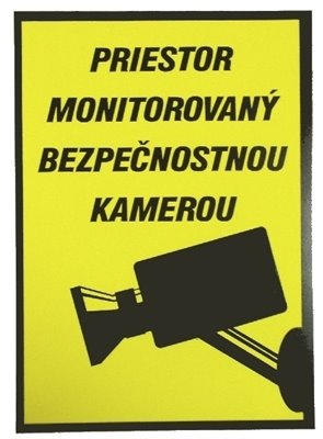 Výstražná samolepka SK - Priestor monitorovany kamerovym systemom