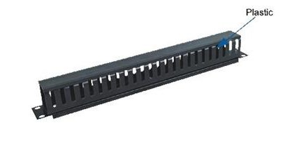 Vyvaz.panel 19" 1U jednostran.plast.lišta průchozí 9650