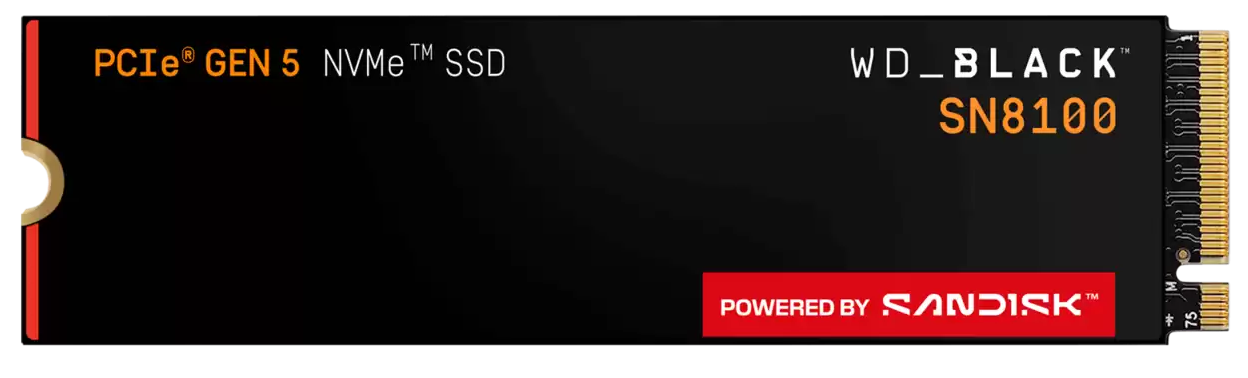 WD BLACK SSD NVMe M.2 8TB PCIe SN8100, PCIe Gen5, (R:14900, W:13200MB/s) WDS800T1X0M
