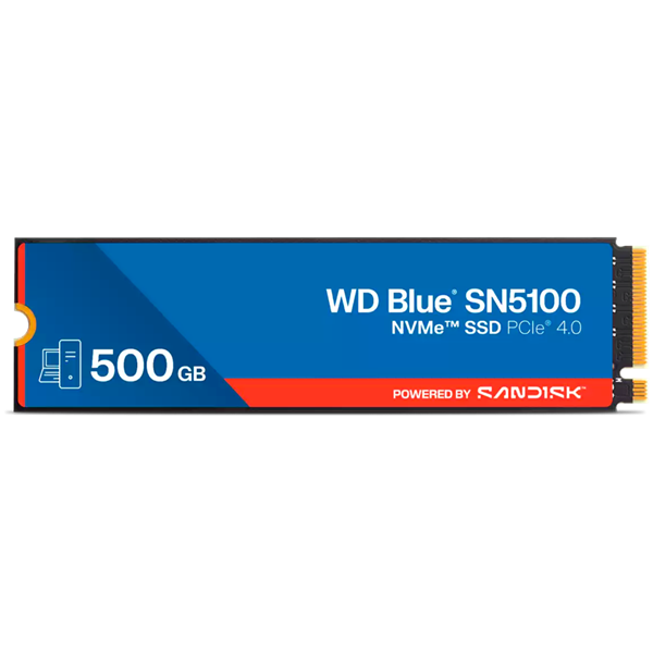 WD Blue SN5100 500GB SSD PCIe Gen4, M.2 2280, NVMe ( r6600MB/s, w5600MB/s ) WDS500G5B0E-00CPE0