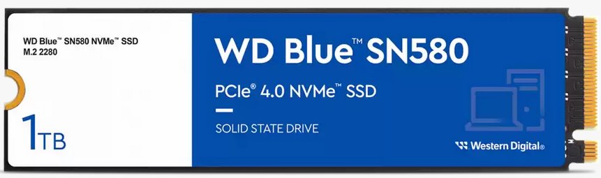 WD Blue SN580 1TB SSD PCIe Gen4, M.2 2280, NVMe ( r4150MB/s, w4150MB/s ) WDS100T3B0E-00CHF0