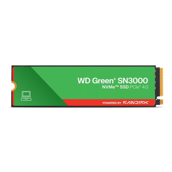 WD Green SN3000 SSD Powered by SanDisk 500GB M.2 NVMe Gen4 5000/4100MBps WDS500G4G0E-00CPS0