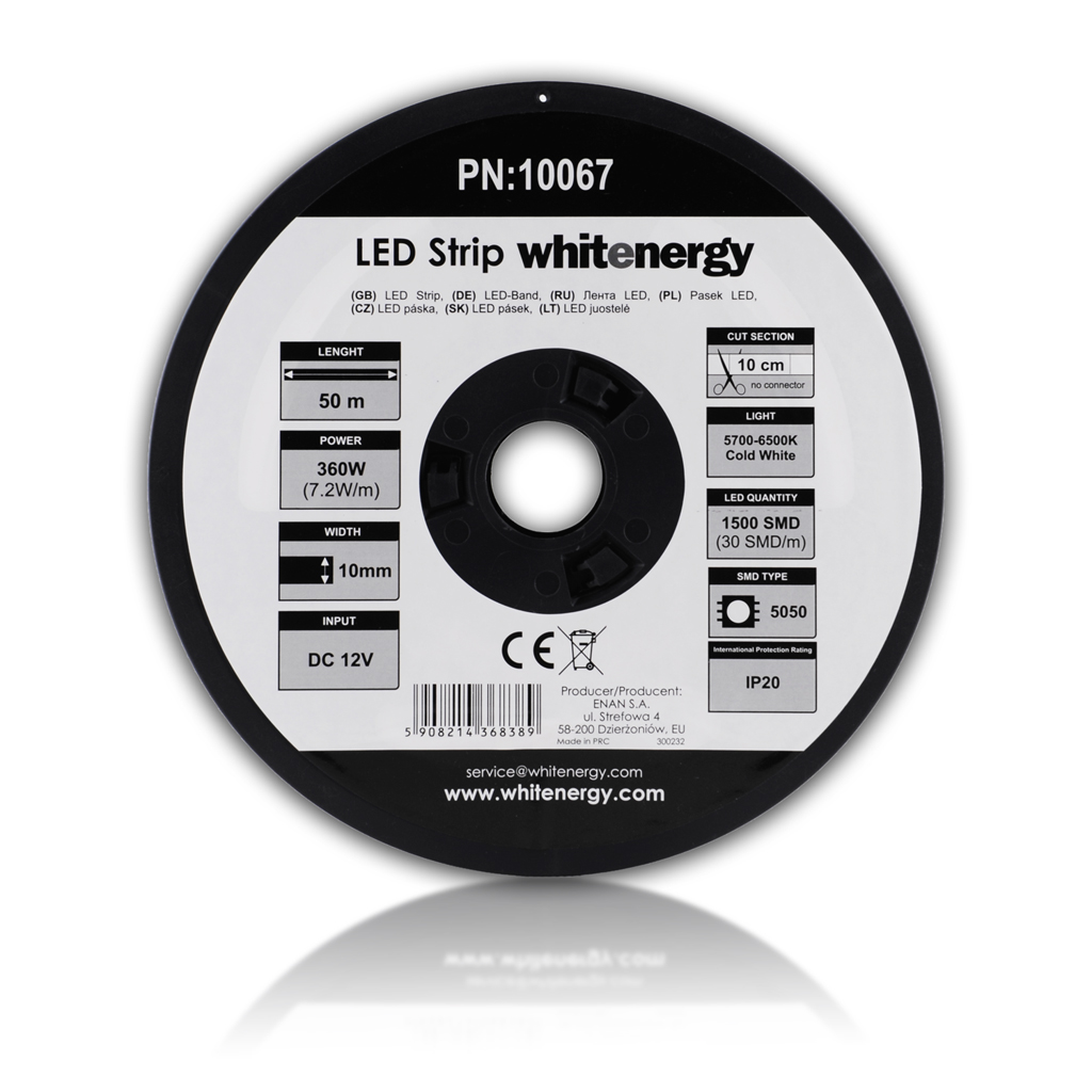 WE LED páska 50m | 5050 | 7.2W/m | 12V DC | biela 10067