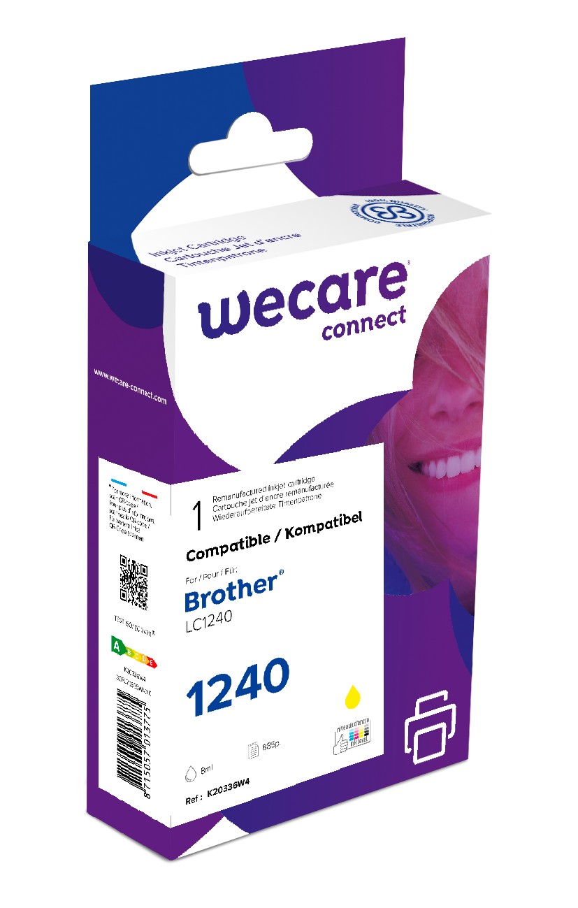 WECARE ARMOR ink kompatibilní s BROTHER LC-1240Y, žlutá/yellow