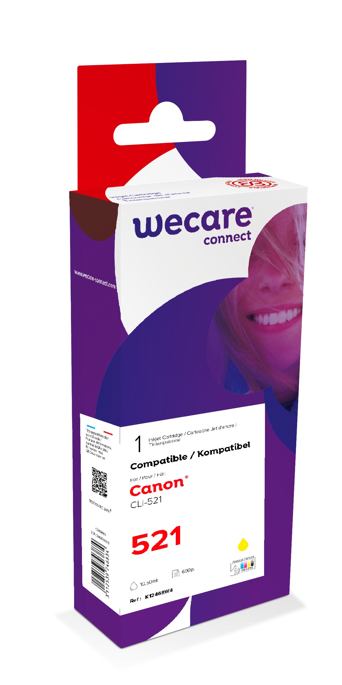 WECARE ARMOR ink kompatibilní s CANON CLi-521Y,žlutá/yellow
