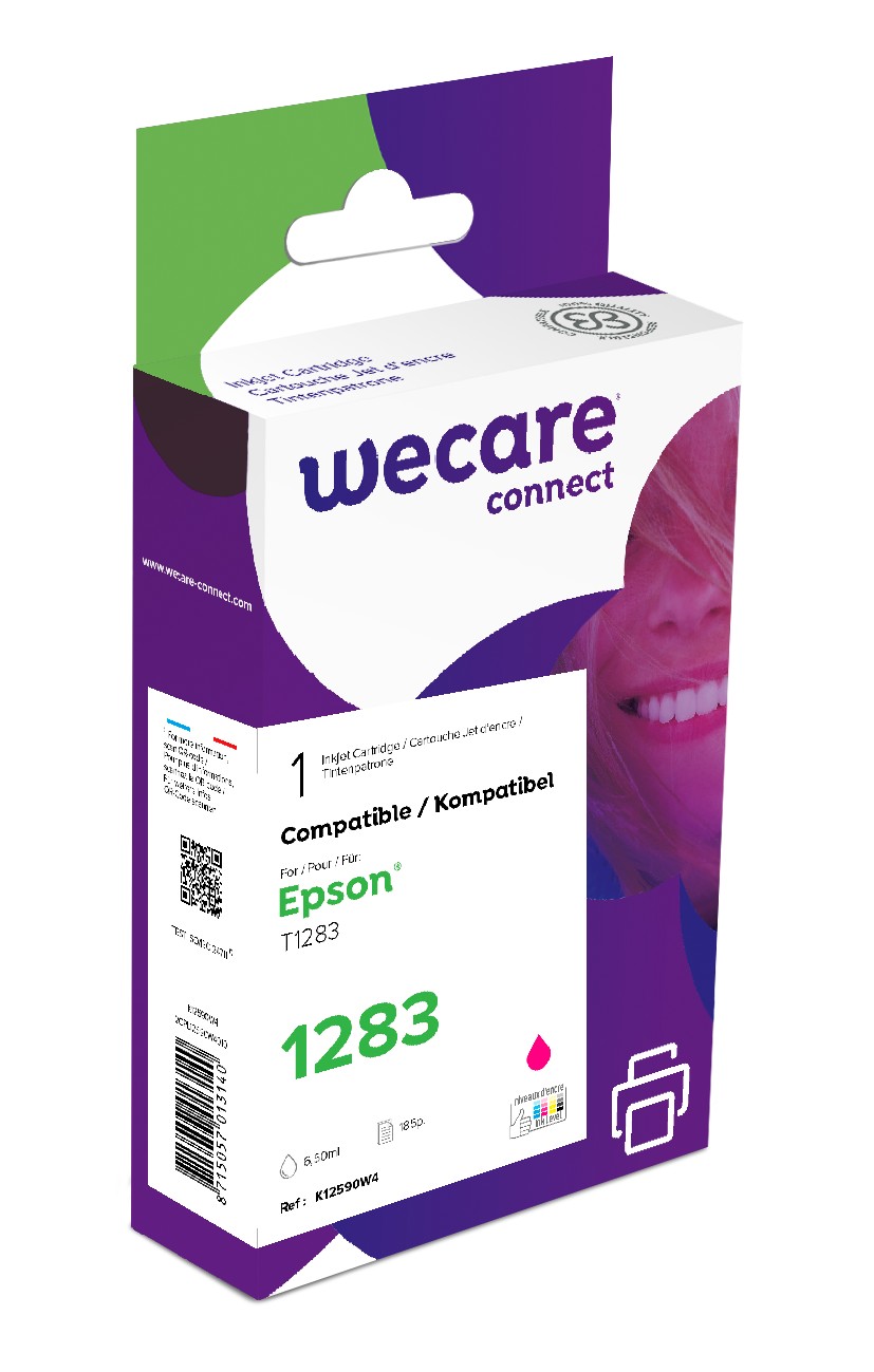 WECARE ARMOR ink kompatibilní s EPSON C13T12834012,červená/magenta