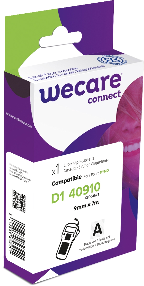 WECARE ARMOR páska pro DYMO S0720670, černá/průhledná, 9mm x 7m K80041W4