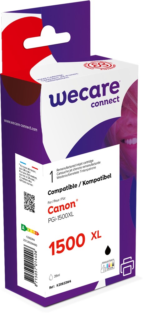 WECARE ink pro CANON PGi-1500XLB,černá/black K20633W4