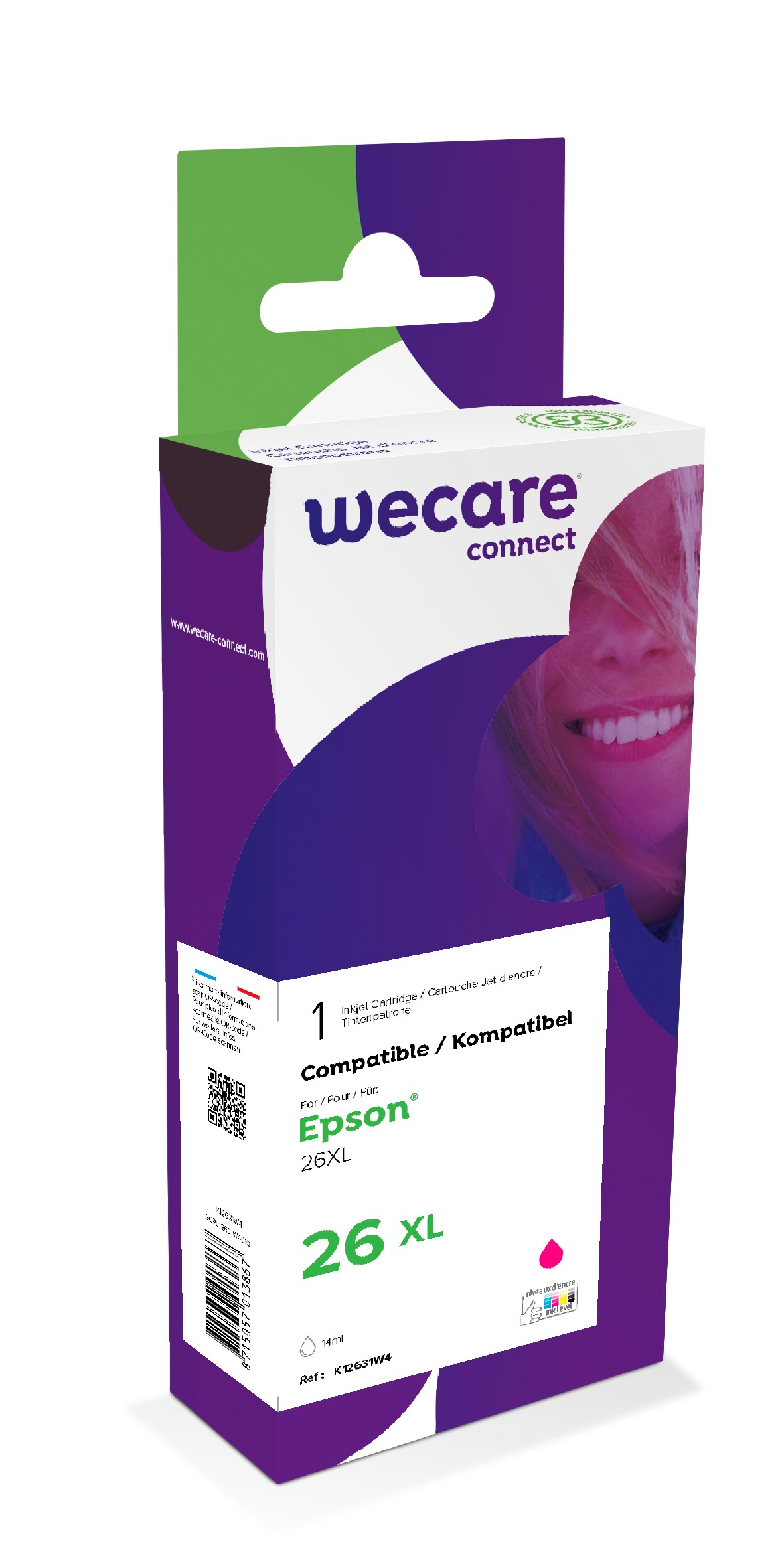 WECARE ink pro EPSON C13T26334010,červená/magenta K12631W4