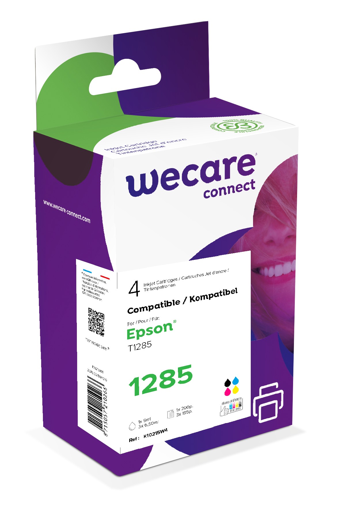 WECARE ink sada pro EPSON C13T12854012,černá/CMY K10215W4