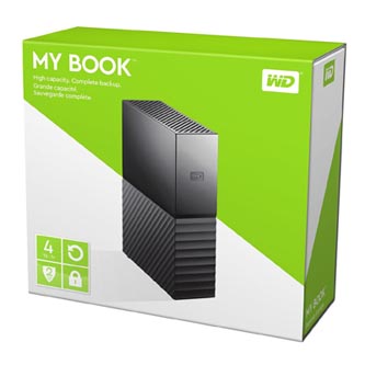 Western Digital externý pevný disk, My Book, 3.5", USB 3.0, 4TB, 4000GB, WDBBGB0040HBK-EESN, č