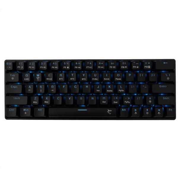 White Shark bezdrátová herní mechanická klávesnice KAIKEN, US, červený switch, černá (GK-003111) 3858894504350