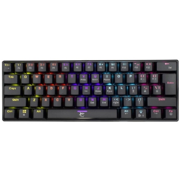 White Shark herní mechanická klávesnice SHINOBI 2 , US layout, modrý switch, černá (GK-004211) 3858894506088