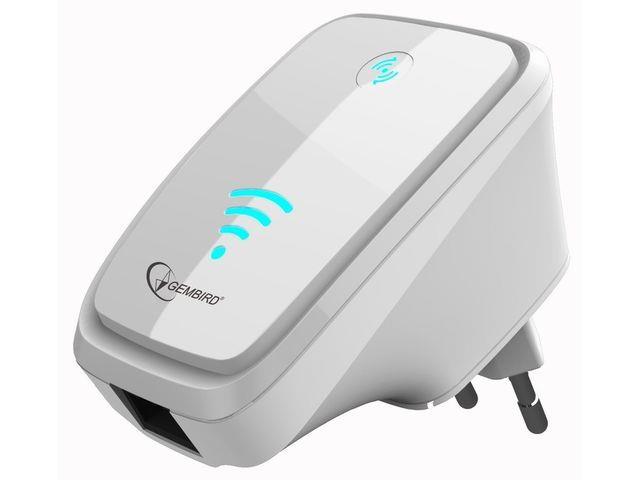 WiFi repeater, range extender, 300Mbps, biely, GEMBIRD WNP-RP-002-W