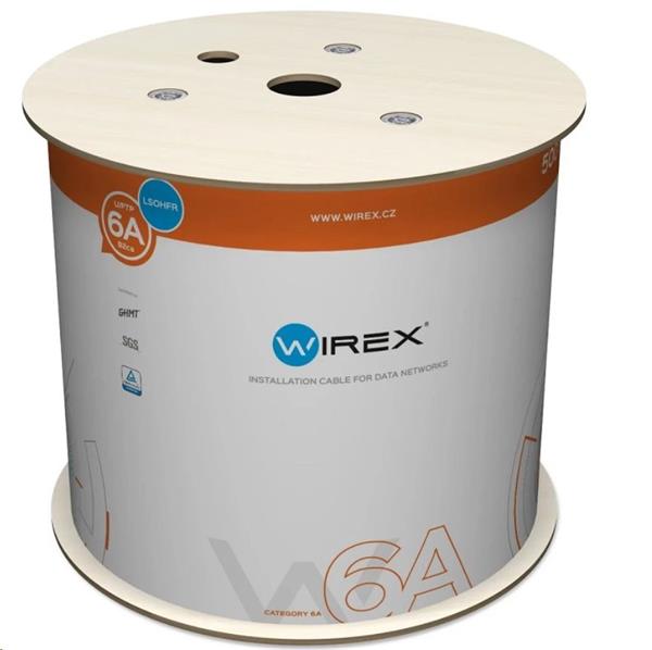 WIREX Instalační kabel CAT6A U/FTP LSOHFR / B2CA 500m cívka oranžový WIC-6A-UF-PE-50-BL