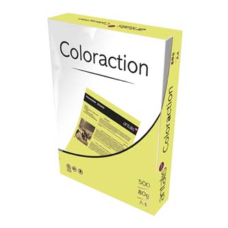Xerografický papier Coloraction, Desert, A4, 80 g/m2, svetlo žltý, 100 listov, vhodný pre atramento PX408CHYS1