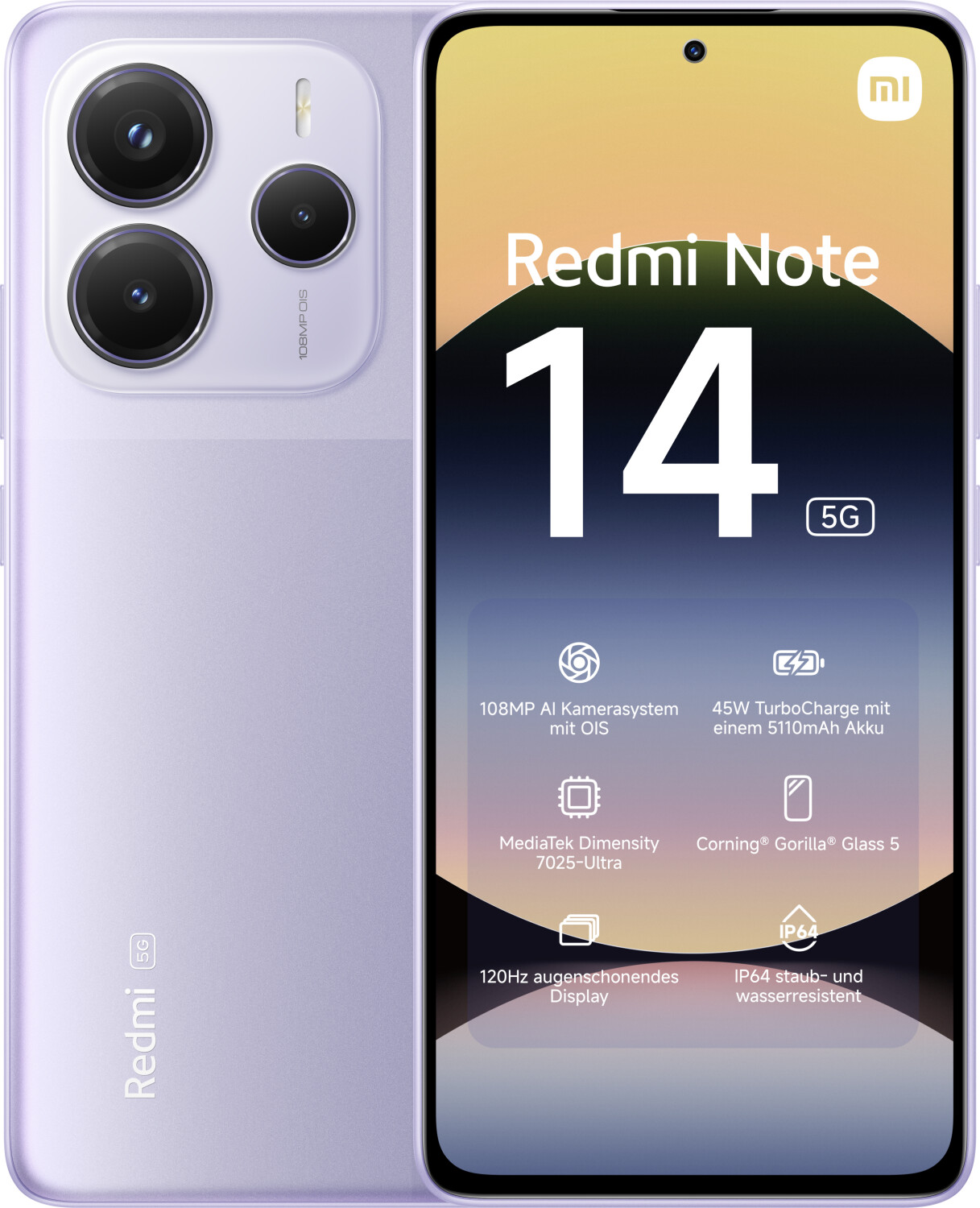 Xiaomi Redmi Note 14 5G 8/256GB 6,67" Dual SIM Lavender Purple 6932554405601