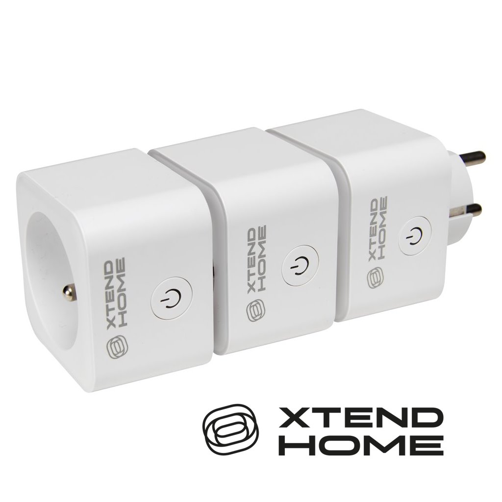 Xtend Home set 3x chytrá interní zásuvka, měření příkonu, správné spínání fáze, Tuya XTH-ZA101M(3ks)