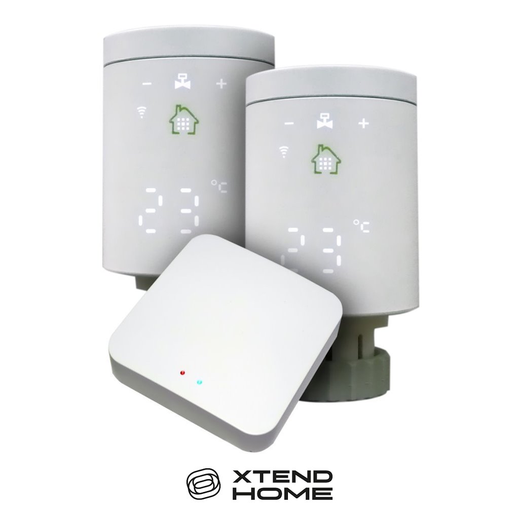 Xtend Home Tuya chytrý set brána Zigbee + 2x termostatická hlavice dispej na boku XTH-TRV-H01(2ks)