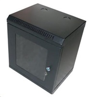 XtendLan 10" jednodílný nástěnný rozvaděč 12U, šířka 350mm, hloubka 280mm, černý WT-12U-2835-BLACK