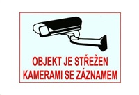 XtendLAN Bezpečnostní samolepka pro kamerové systémy, bílá, 210x150mm BEZTKAMSYSB210150