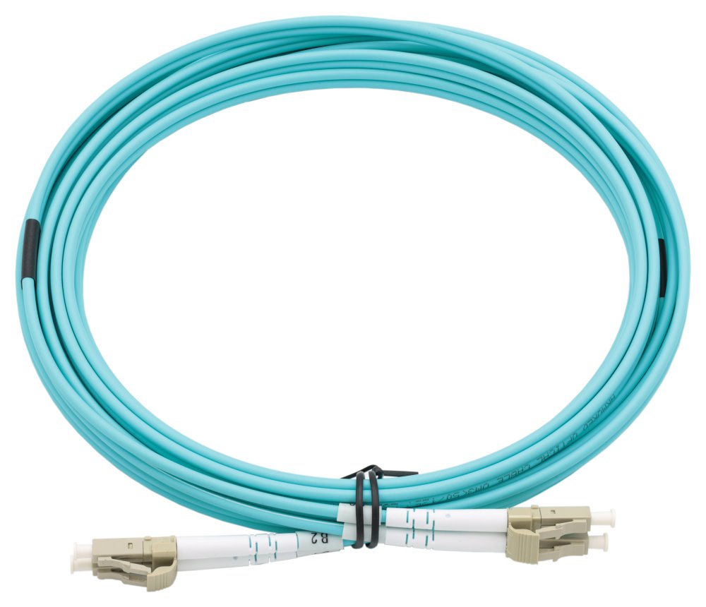 XtendLan FO patch LC-LC 5m 50/125, OM3, duplex, G.652d, LS0H, armovaný kabel, kulatý, 3mm FOP-LCLC-D-5-50-OM3-R