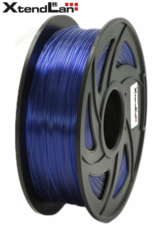 XtendLAN PETG filament 1,75mm průhledný modrý 1kg 3DF-PETG1.75-TBL 1kg