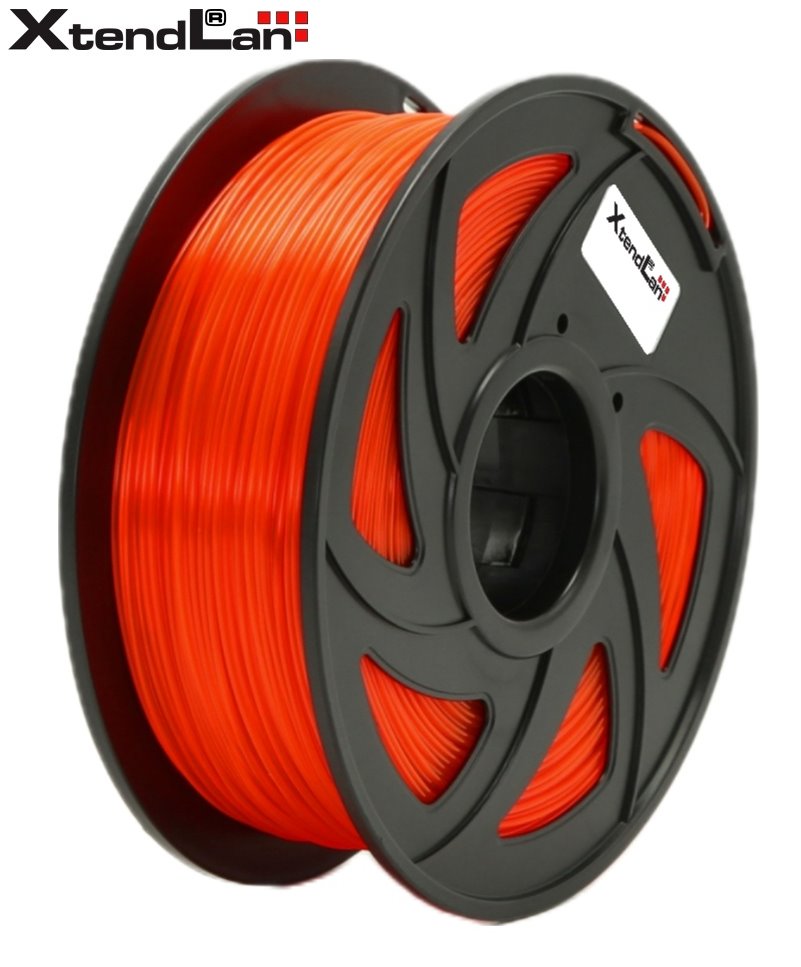 XtendLAN PETG filament 1,75mm průhledný oranžový 1kg 3DF-PETG1.75-TOR 1kg