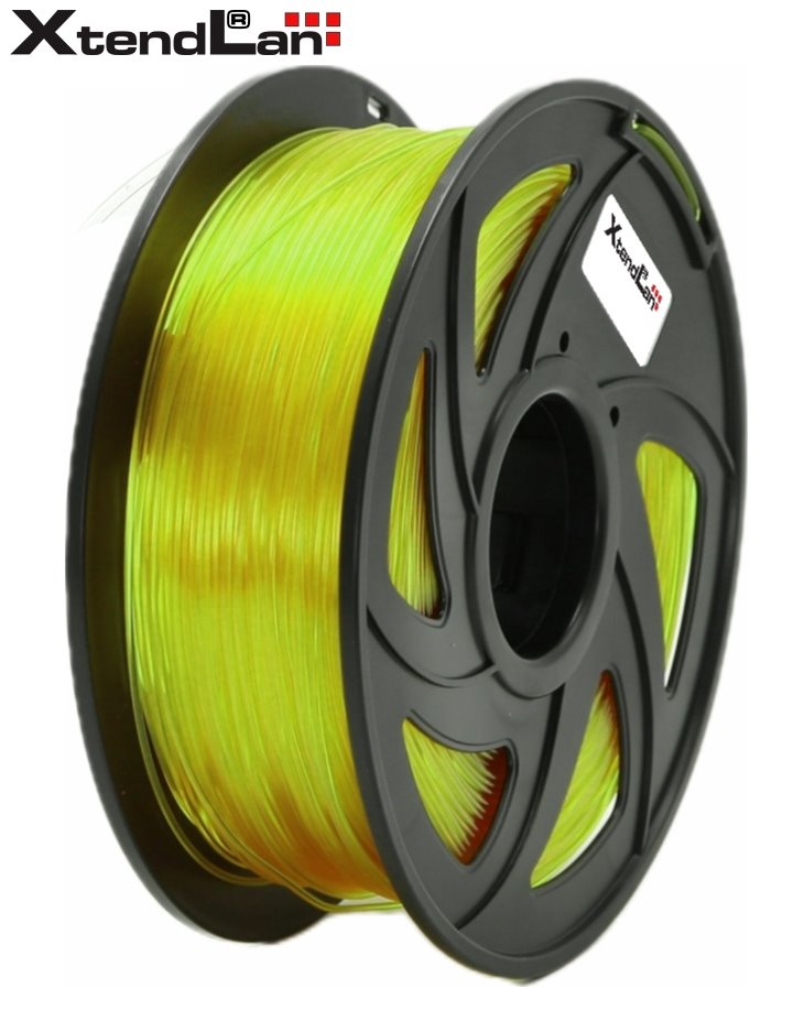 XtendLAN PETG filament 1,75mm průhledný žlutý 1kg 3DF-PETG1.75-TYL 1kg
