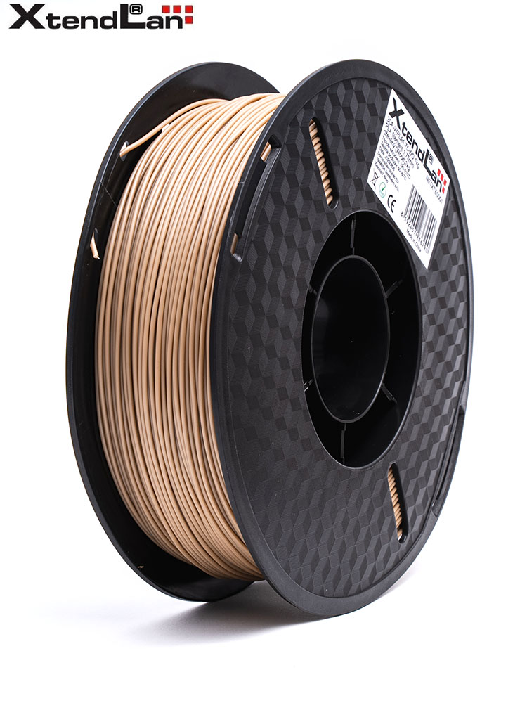 XtendLAN PLA filament 1,75mm dřevěný 1kg 3DF-WPLA1.75-WD 1kg