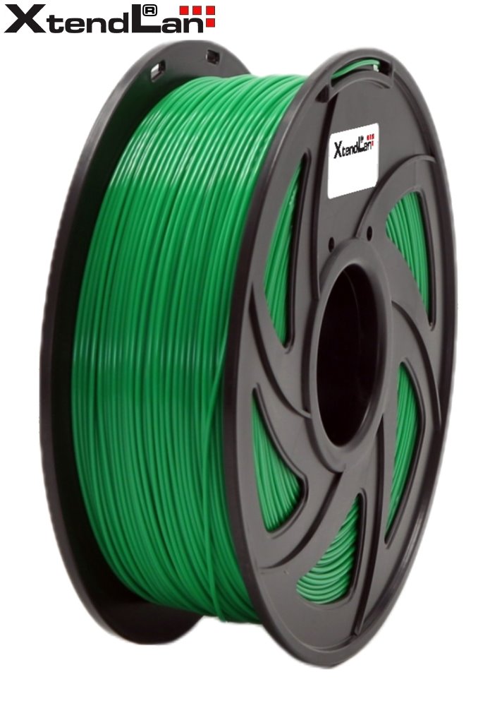 XtendLAN PLA filament 1,75mm průhledný zelený 1kg 3DF-PLA1.75-TGN 1kg