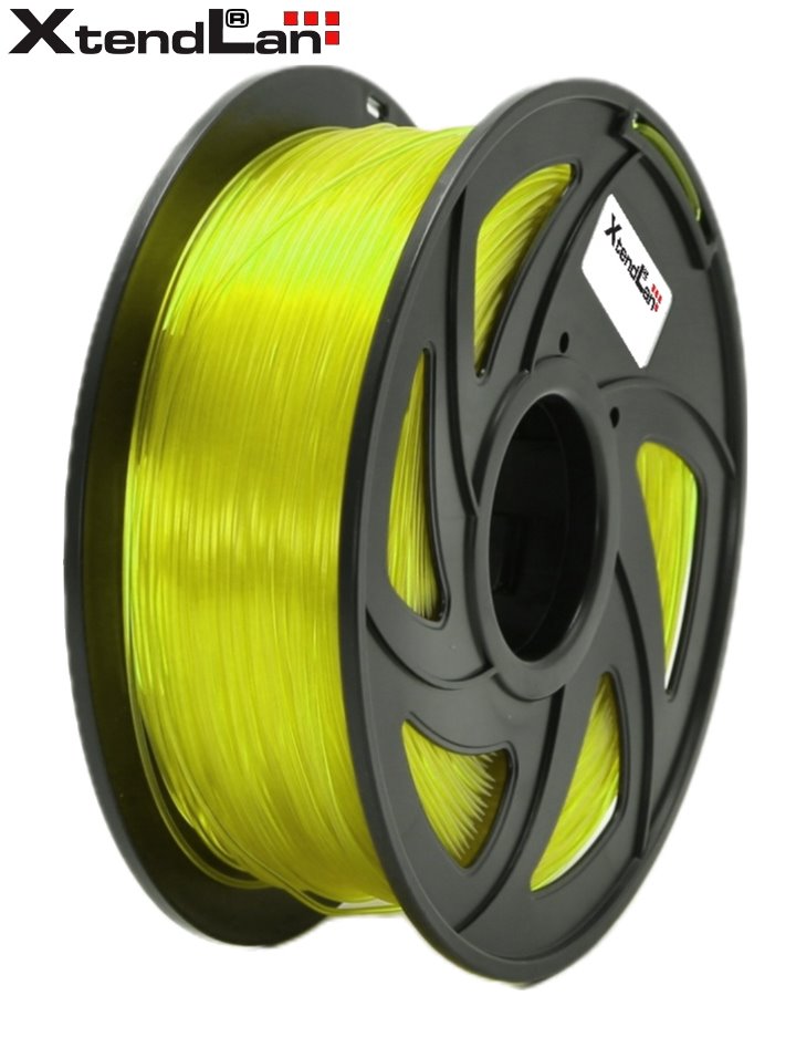 XtendLAN PLA filament 1,75mm průhledný žlutý 1kg 3DF-PLA1.75-TYL 1kg