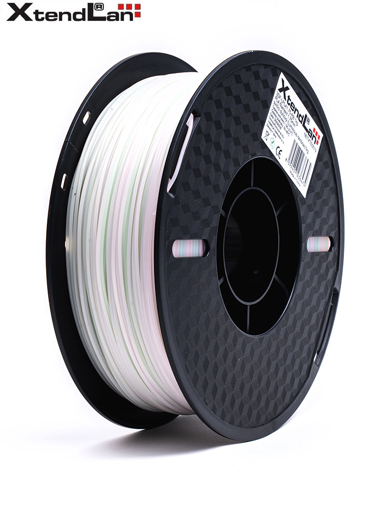 XtendLAN PLA filament 1,75mm svítící duhový 1kg 3DF-LPLA1.75-RB 1kg