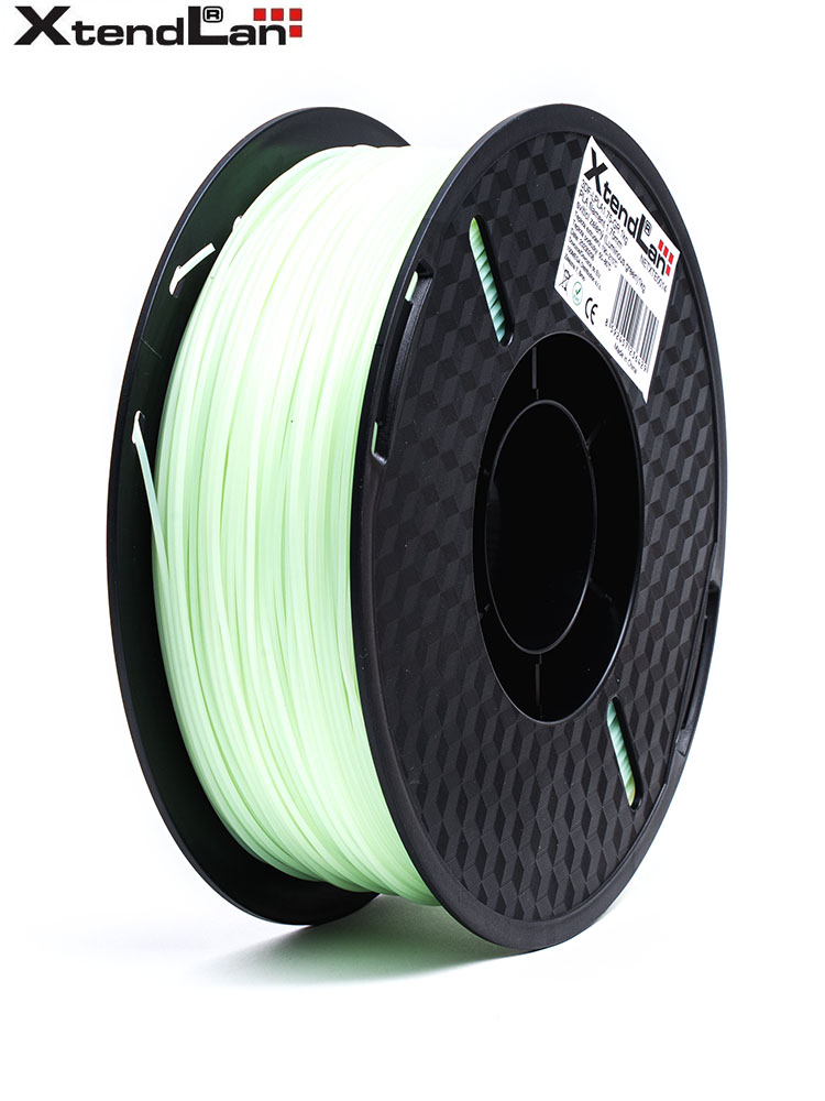 XtendLAN PLA filament 1,75mm svítící zelený 1kg 3DF-LPLA1.75-GR 1kg