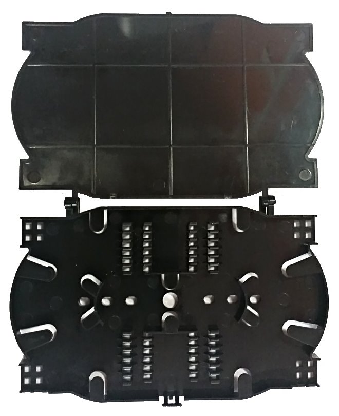 XtendLan plastová optická kazeta s pro uchycení 24 svarků průměru 4mm, svarky vedle sebe