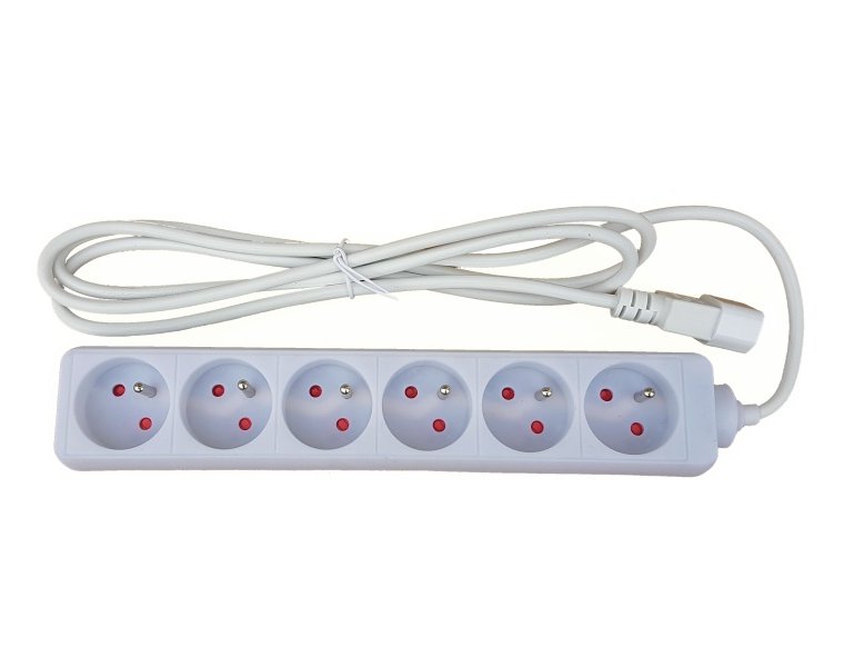 XtendLan prodlužovací přívod 250V s EURO konektorem C14 do UPS, 2m, 6 zásuvek ZASUVKA6B-C14