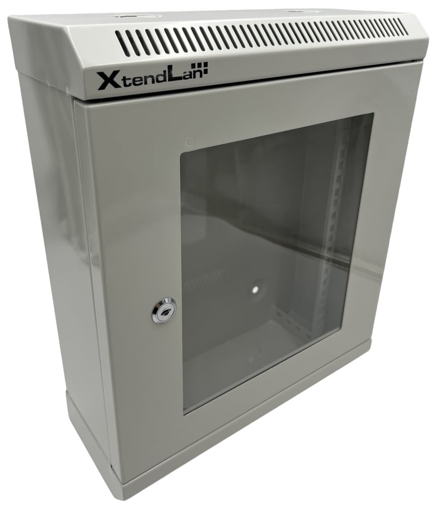 XtendLan Skříň 10", 9U, 190x350, šedá, prosklená WT-9U-1935-GREY