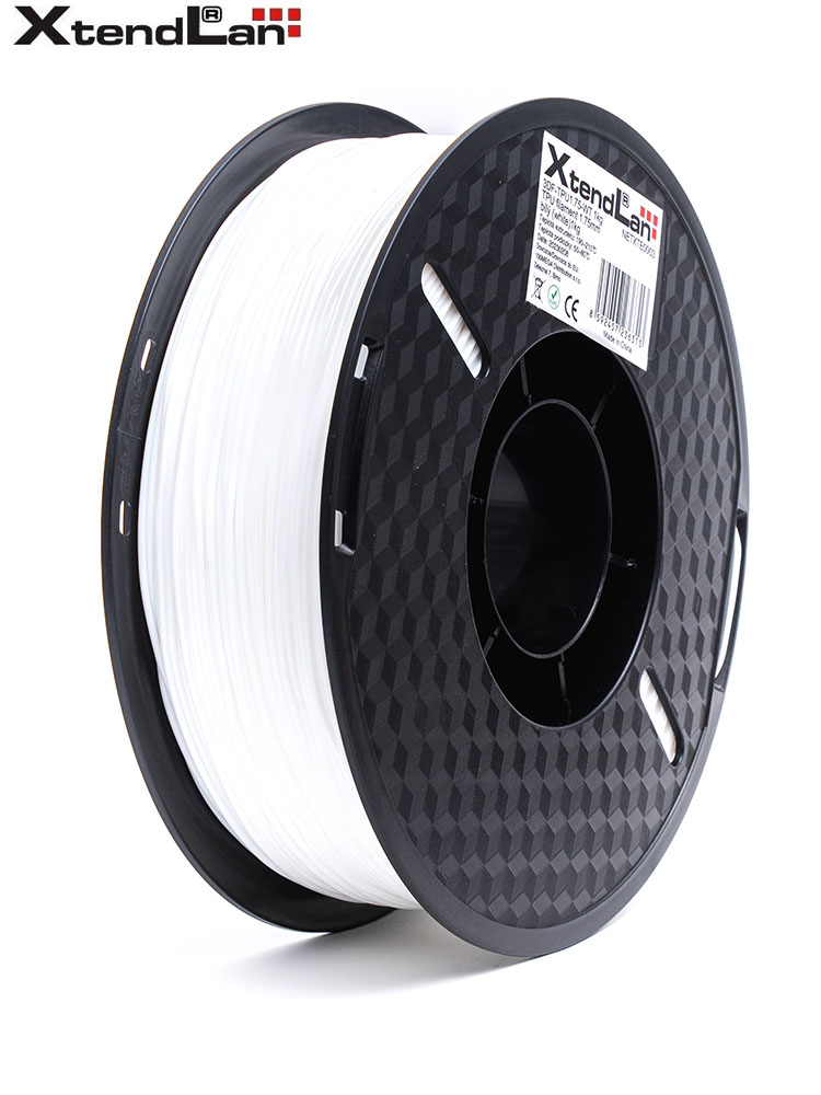 XtendLAN TPU filament 1,75mm bílý 1kg 3DF-TPU1.75-WT 1kg