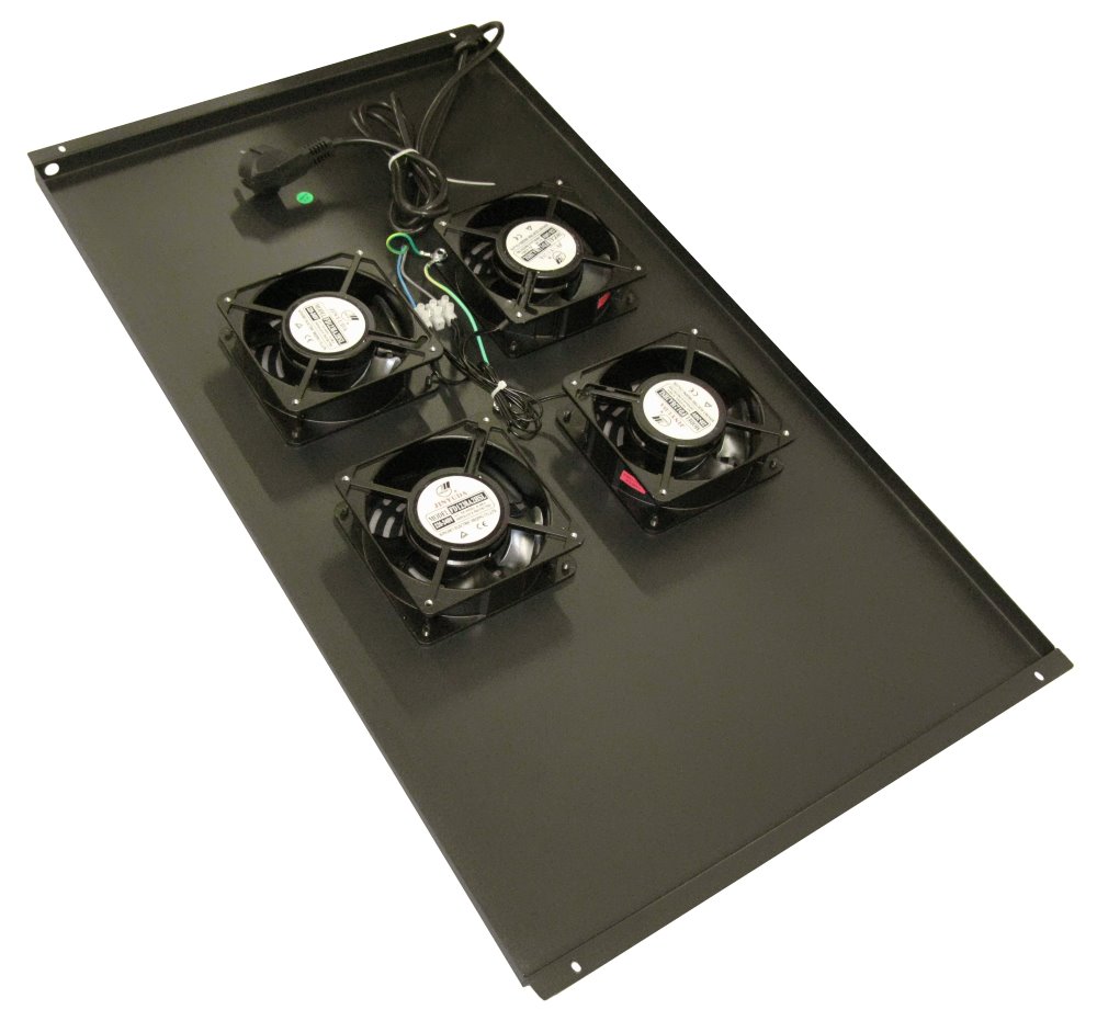 XtendLan Ventilace pro stojanové rozvadeče ECO hloubky 1000mm, 4x ventilátor, černá SFAN1004-B