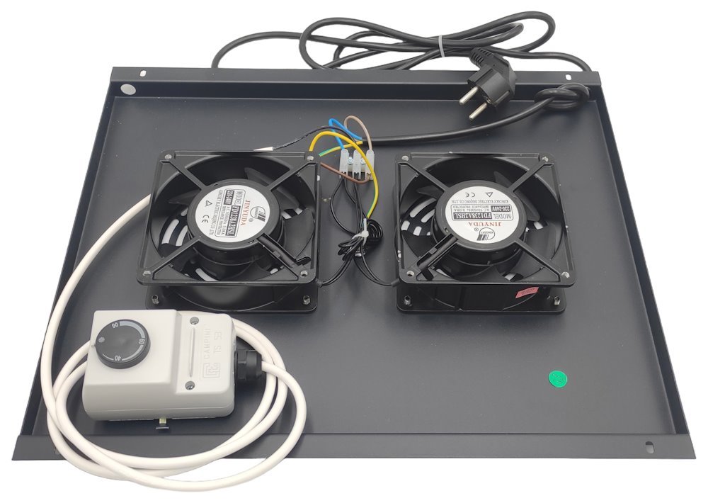 XtendLan Ventilace pro stojanové rozvadeče ECO hloubky 600mm, 2x ventilátor s termostatem SFAN602-BTERMO