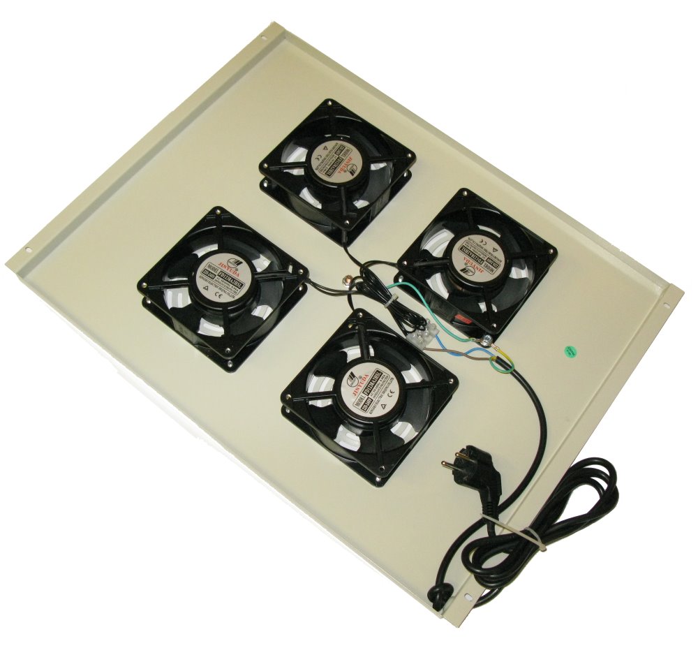 XtendLan Ventilace pro stojanové rozvadeče ECO hloubky 800mm, 4x ventilátor, šedá SFAN804-G-ECO