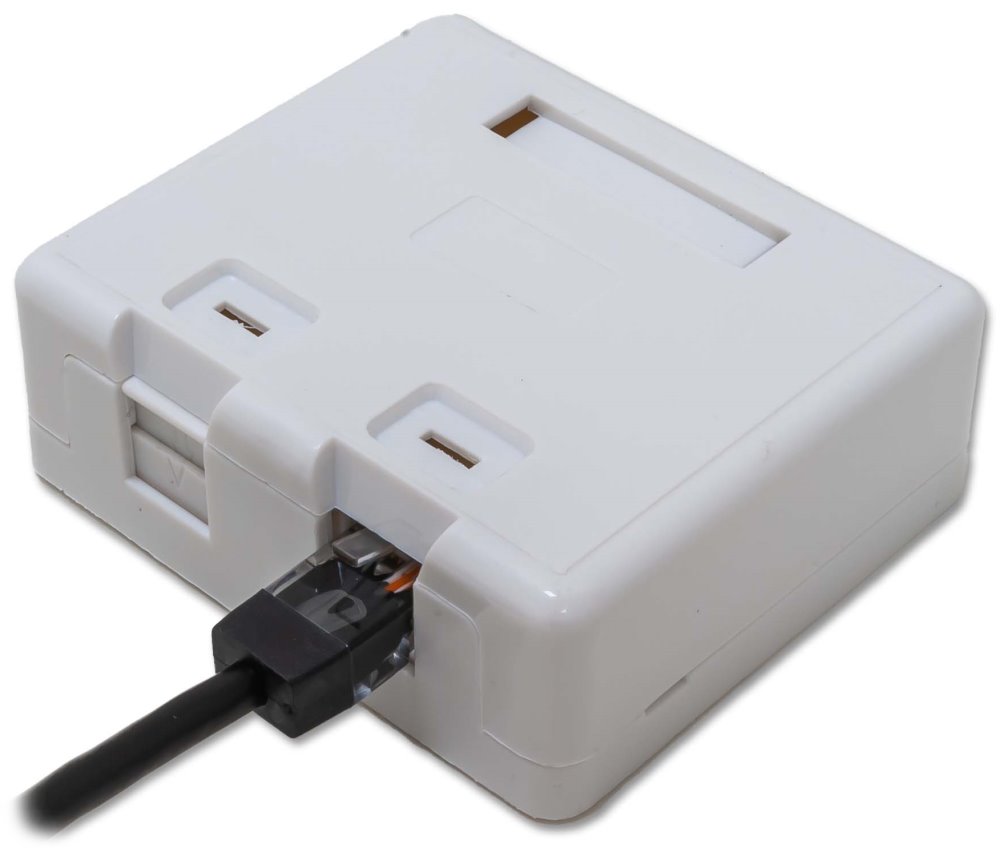 XtendLan Zásuvka 2x RJ-45, Cat5e, nestíněná, na zeď, spodní vývod, narážecí s krytkou