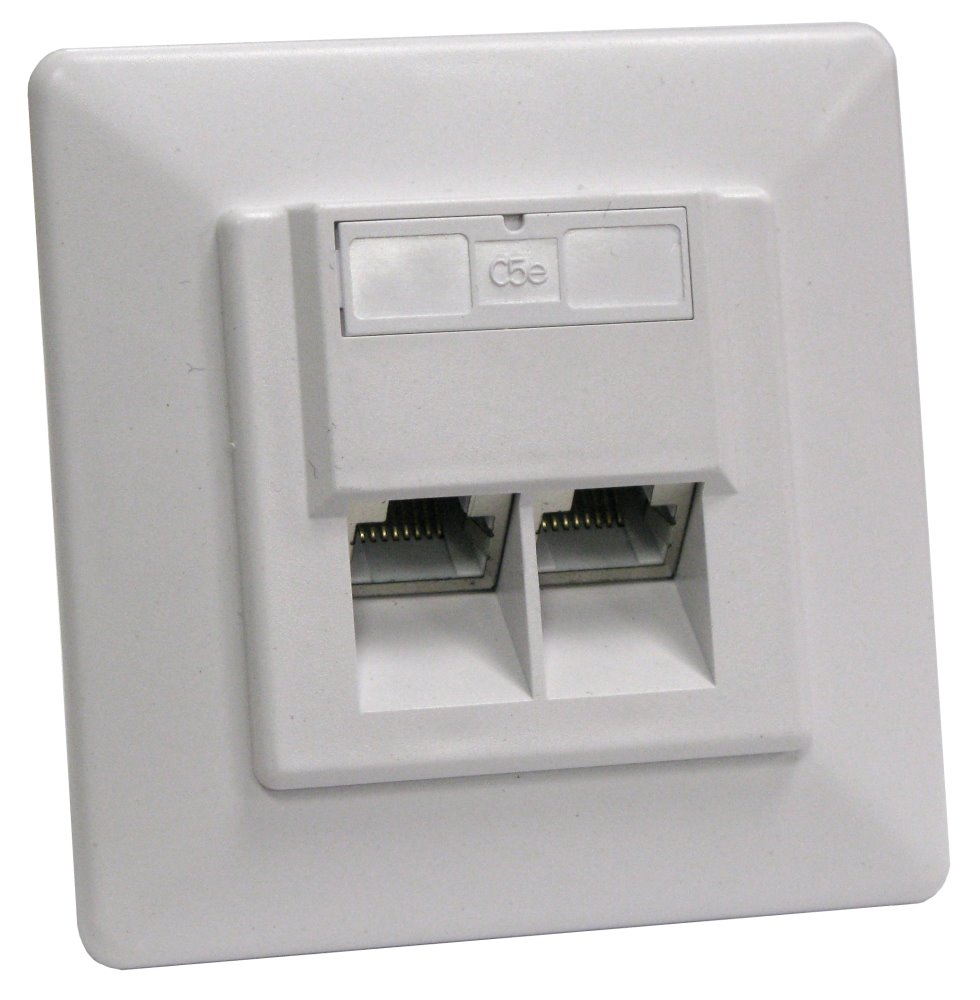 XtendLan Zásuvka 2x RJ-45, Cat5e, stíněná, pod omítku, šikmý vývod, narážecí dual ZASO2W55SNIPS