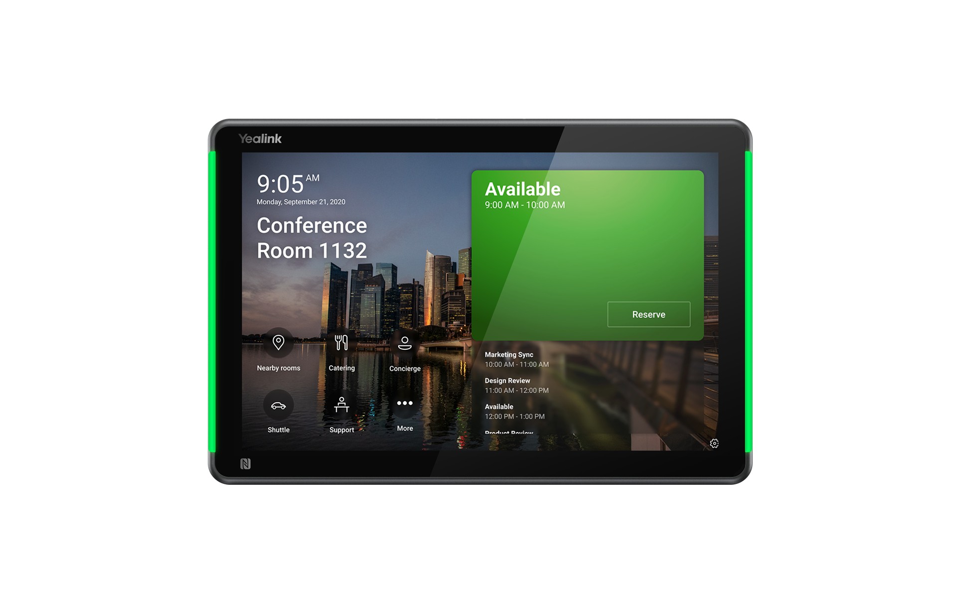 Yealink Room Panel Plus, 10.1" LCD, PoE, Wi-Fi, NFC RoomPanel Plus Black